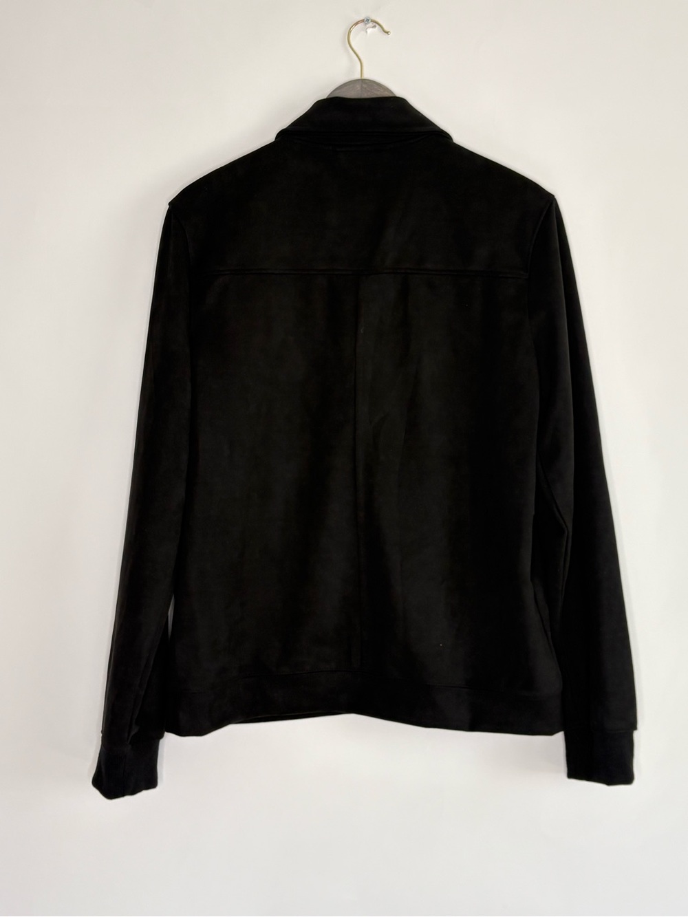 Ben Sherman Mens Medium Faux Suede Full Zip Jacket Black Soft W Pockets Target - Picture 2 of 6
